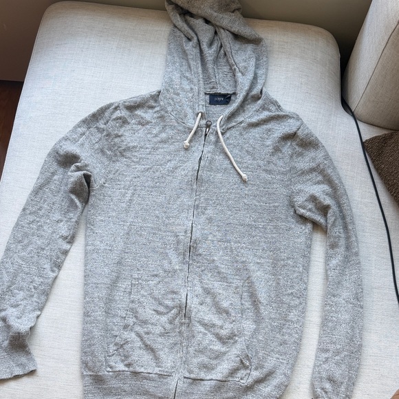 J. Crew Other - J. Crew Light Gray Hooded Zip Sweater